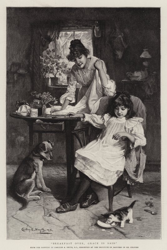 Kahvaltı Bitti, Grace Dedi (gravür) by Walter Granville Smith
