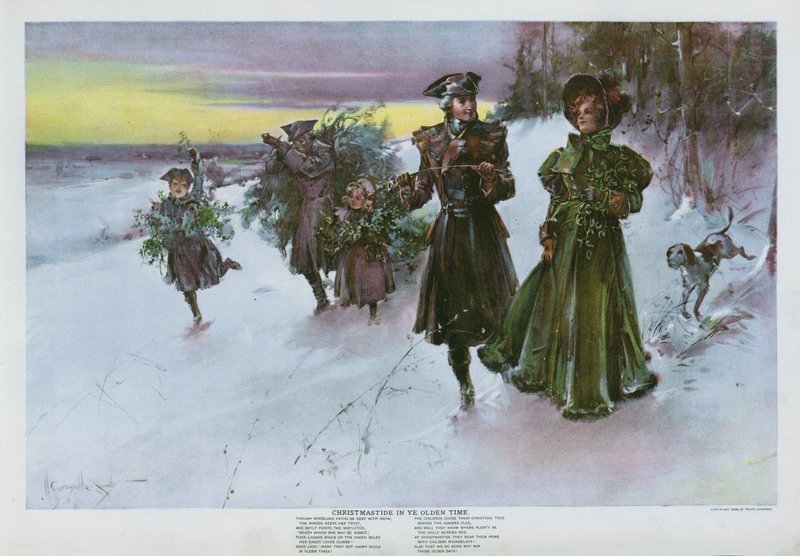 Eski Zamanda Noel (renkli taş) by Walter Granville Smith