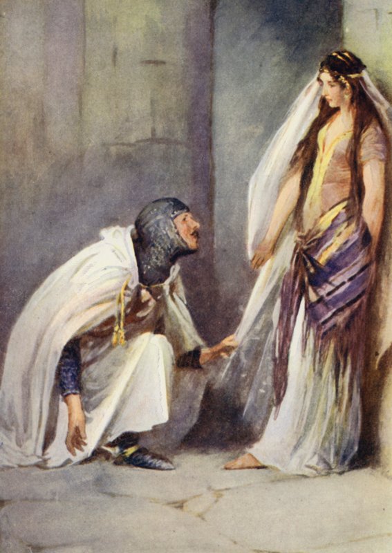 Ivanhoe için Sir Walter Scott tarafından yapılan çizim (renkli taş) by Walter Grieve