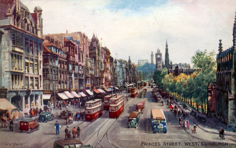 Princes Street, Batı, Edinburg by Walter Henry Sweet