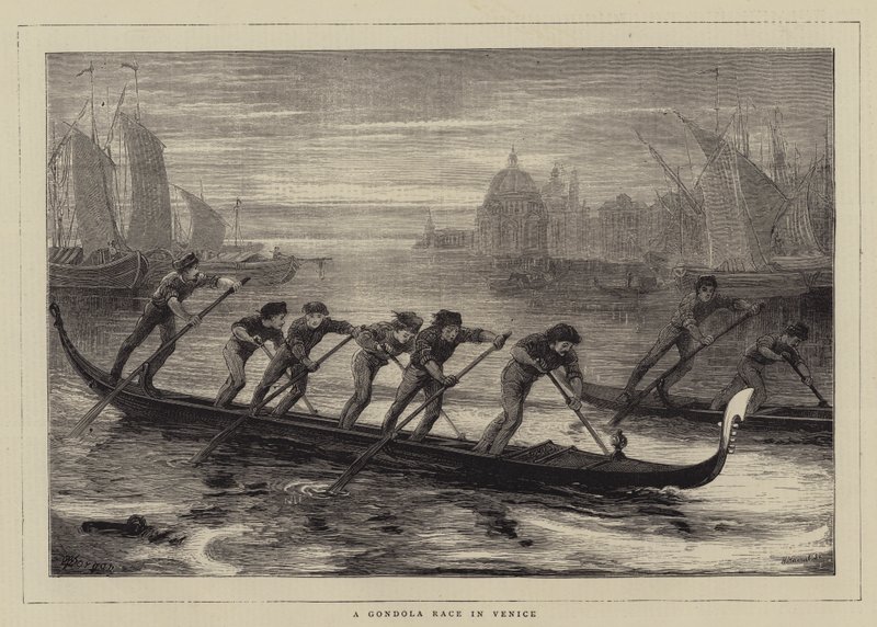 Venedik'te Gondol Yarışı by Walter Jenks Morgan