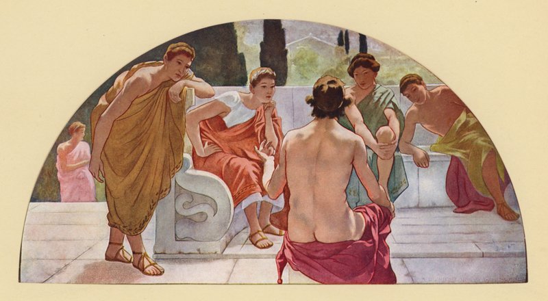 Jason, Altın Post arayışında Argonotları görevlendiriyor (renkli litho) by Walter MacEwen