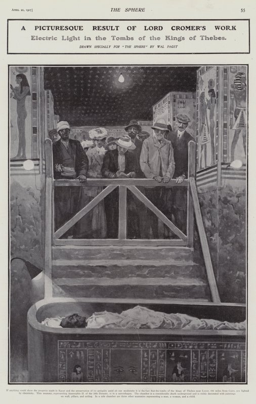 Thebes Krallarının mezarlarında elektrik ışığı (lito) by Walter Paget