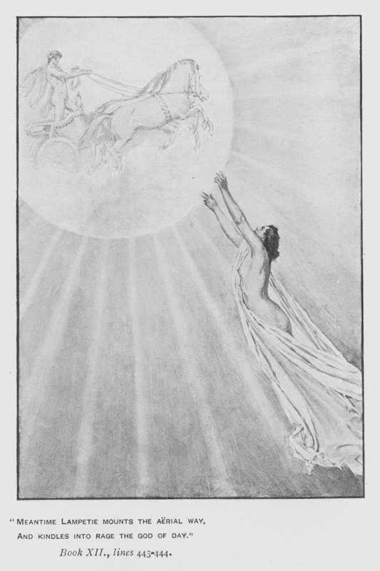 Papa'nın Homer Odyssey (lito) için illüstrasyon by Walter Paget