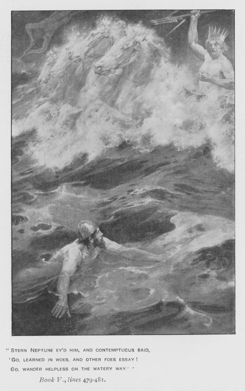 Papa'nın Homer Odyssey (lito) için illüstrasyon by Walter Paget