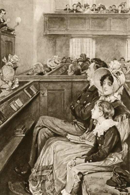 John Ruskin vaiz izlerken bir çocuk olarak by Walter Paget