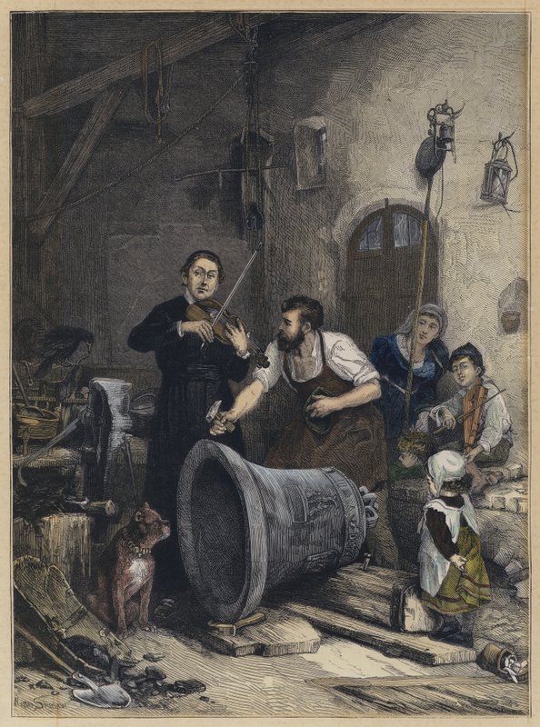 Zilin Tonlaması (renkli gravür) by Walter Shirlaw