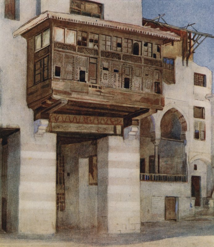 ಕೈರೋ ಟರ್ಕಿಯ ಟೆಂಟ್ ಮೇಕರ್ಸ್ ಬಜಾರ್ ಬಳಿಯ ಹಳೆಯ ಮನೆ by Walter Spencer Stanhope Tyrwhitt