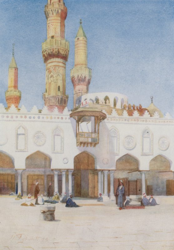 El Ezher Camii Avlusu, Kahire Üniversitesi by Walter Spencer Stanhope Tyrwhitt