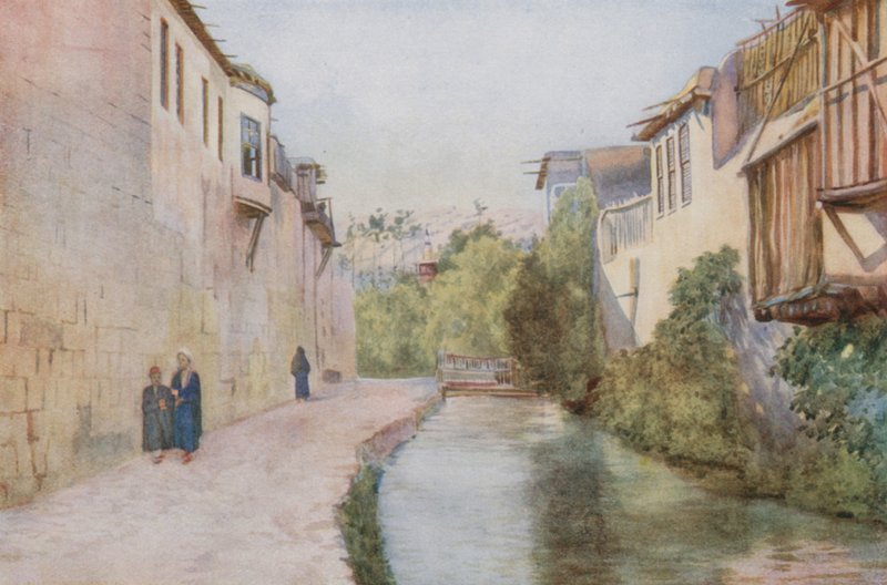 Şehir Surları ve Barada Nehri, Şam by Walter Spencer Stanhope Tyrwhitt