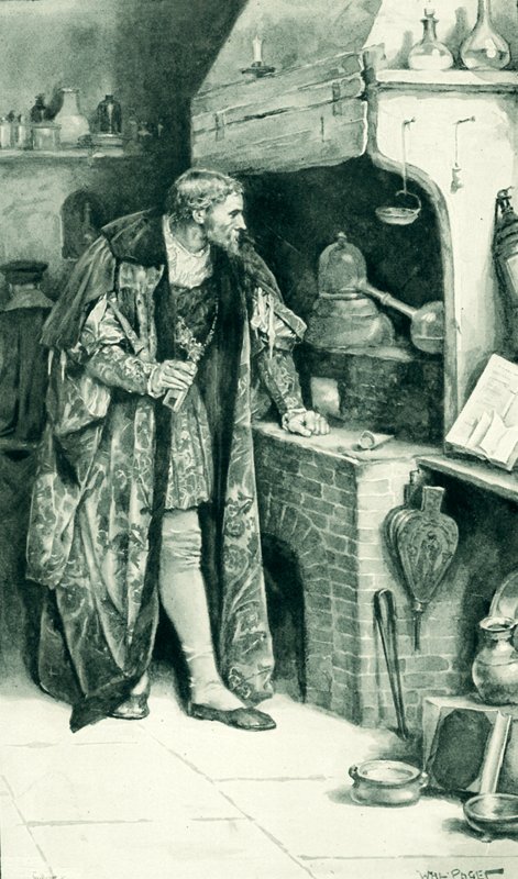 James IV laboratuvarında bir simyacı olarak by Walter Stanley Paget