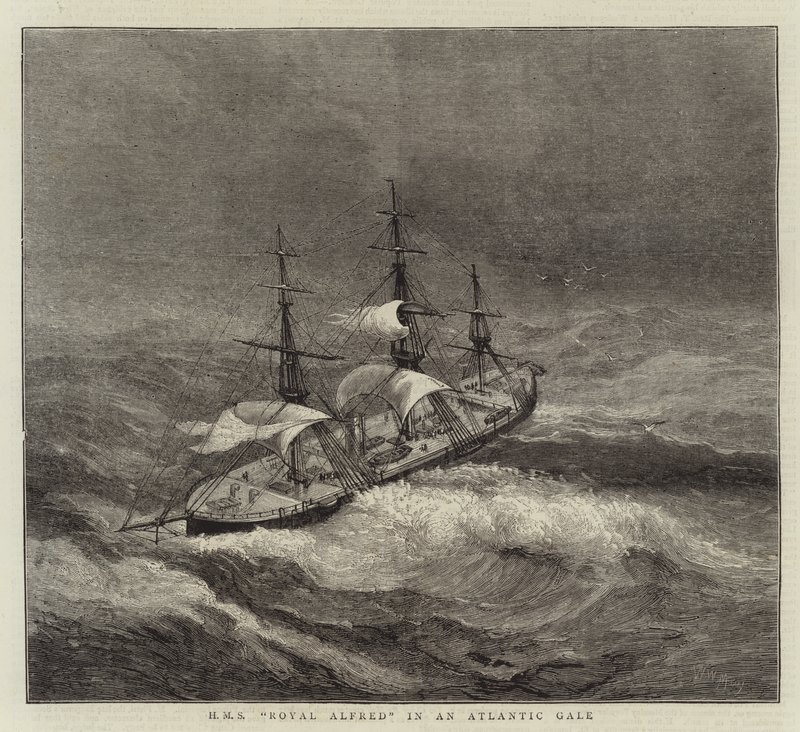 Atlantik Fırtınasında HMS Royal Alfred by Walter William May