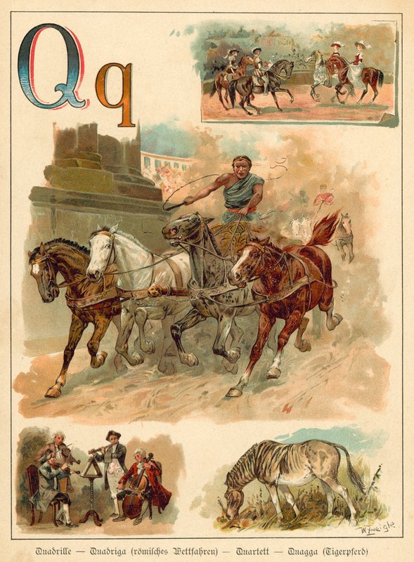 Q harfi (kromolito) by Walter Zweigle