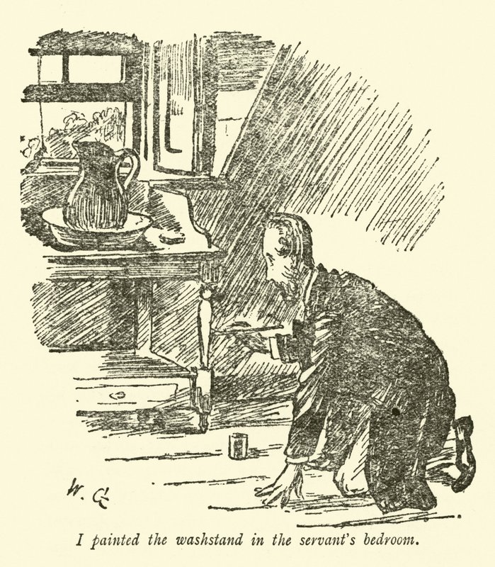 Hizmetçinin yatak odasındaki lavaboyu boyadım by Weedon Grossmith