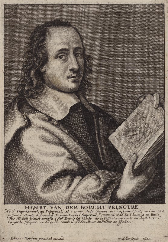 Hendrik van der Borcht II, Alman ressam (gravür) by Wenceslaus (after) Hollar