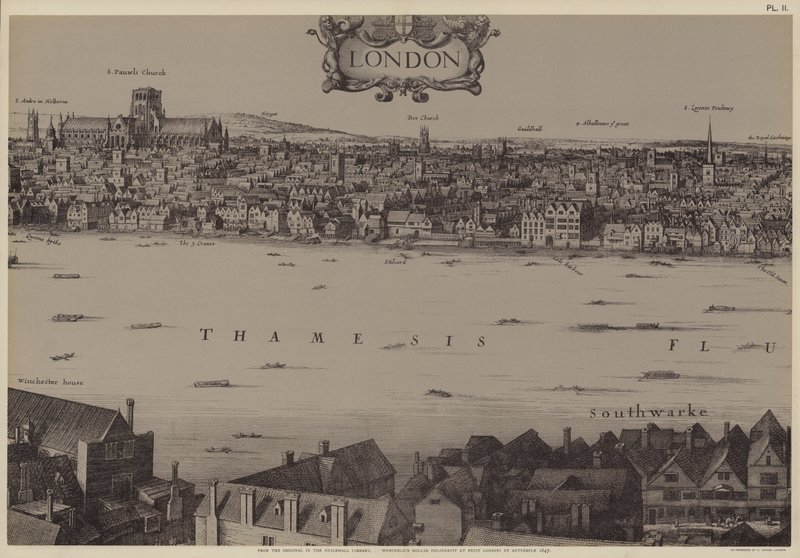 Londra Panoraması by Wenceslaus (after) Hollar