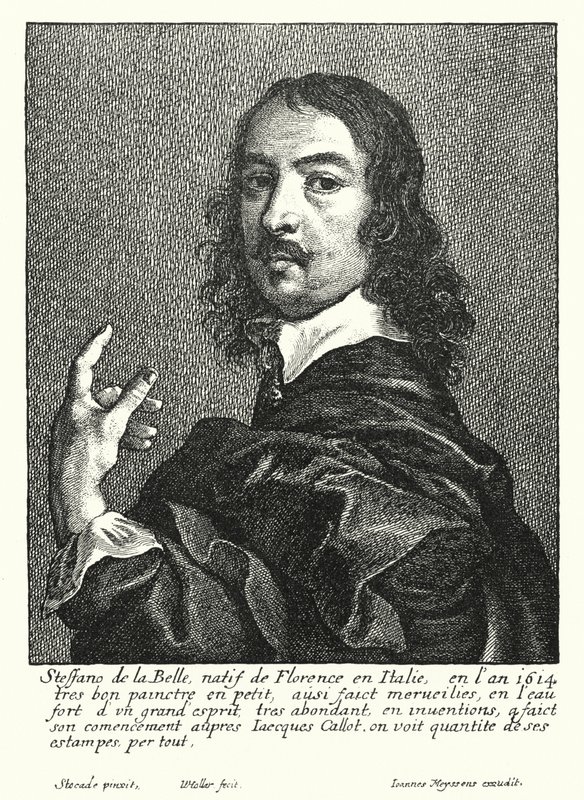 Stefano della Bella, İtalyan ressam ve grafiker (gravür) by Wenceslaus (after) Hollar
