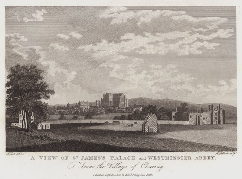 Charing Köyü'nden St Jamess Sarayı ve Westminster Abbey'den Bir Görünüm by Wenceslaus Hollar