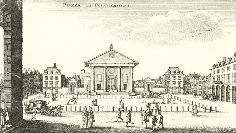 Piazza, Covent Garden, Londra (gravür) by Wenceslaus Hollar