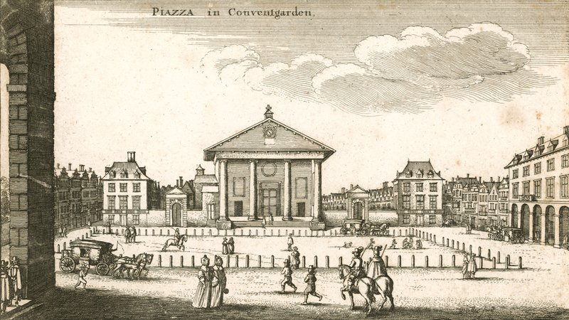 Piazza, Covent Garden, Londra (gravür) by Wenceslaus Hollar