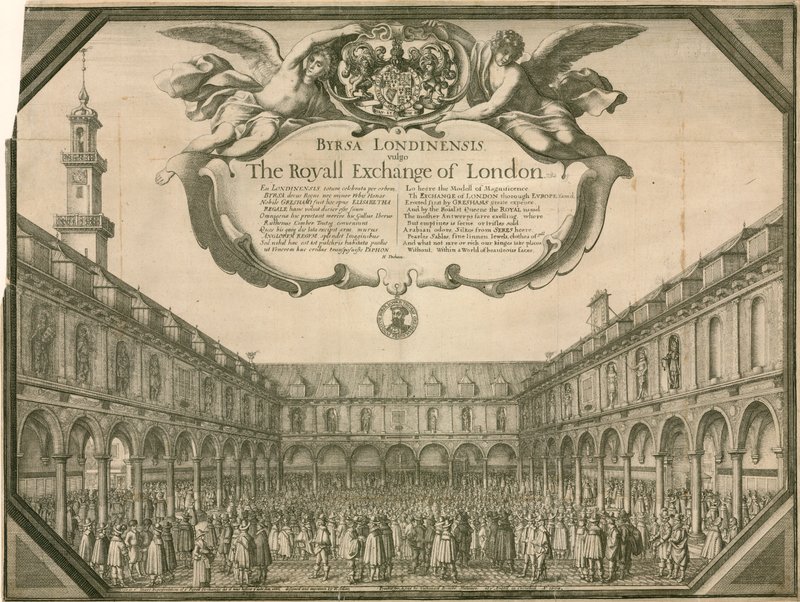 Kraliyet Borsası, Londra by Wenceslaus Hollar