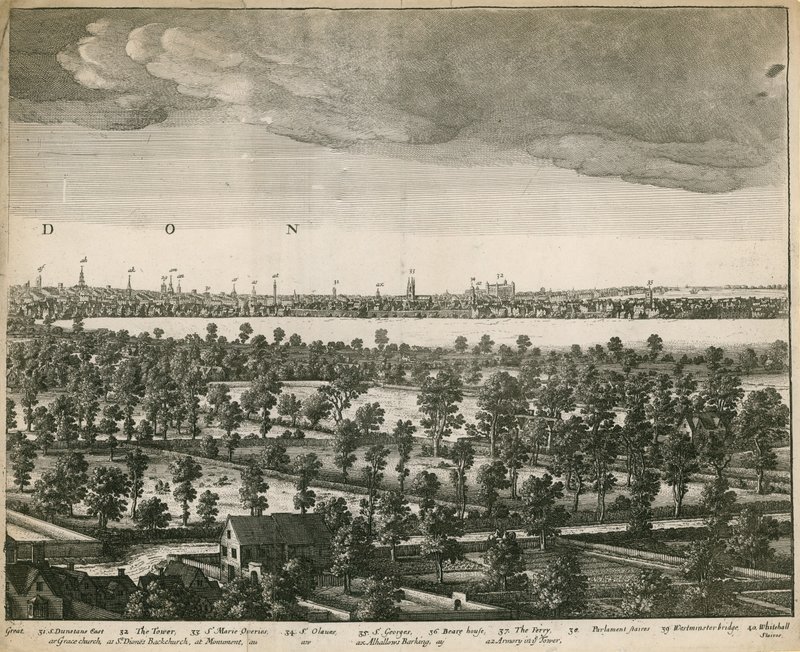 Lambeth'ten alınan Londra ve Westminster beklentisi by Wenceslaus Hollar