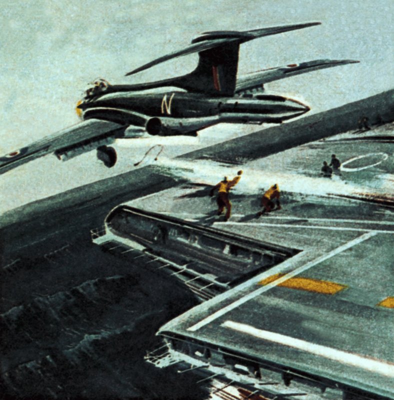 Jet ve uçak gemisi by Wilf (20th century) Hardy