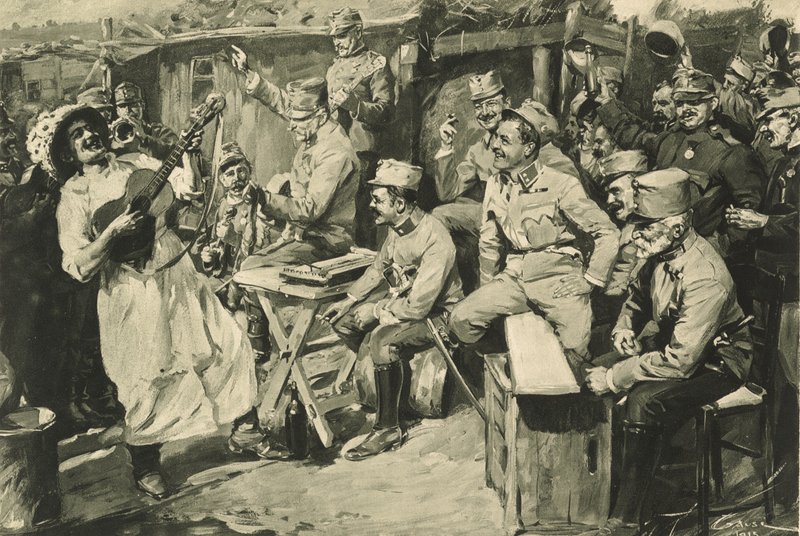 Karpat dağlarındaki yedek asker kampında Viyana mizahı by Wilhelm Gause