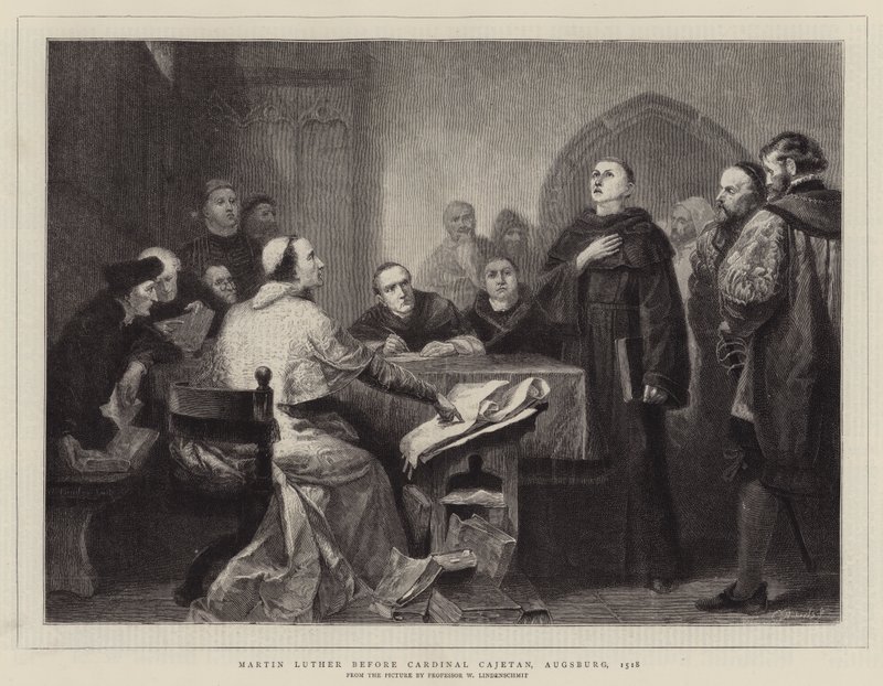 Martin Luther, Kardinal Cajetan'ın huzurunda, Augsburg, 1518 by Wilhelm von, II Lindenschmit