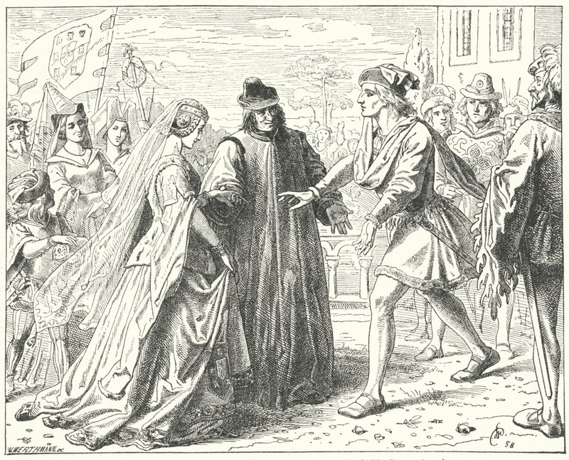 Kutsal Roma İmparatoru Frederick III nişanlısı Portekizli Eleanor ile Siena