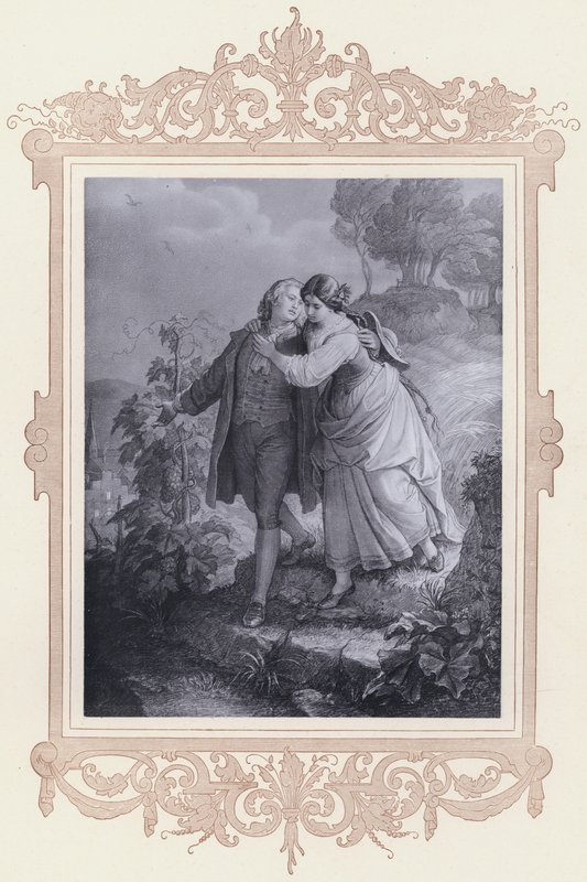 Hermann ve Dorothea (lito) by Wilhelm von (after) Kaulbach