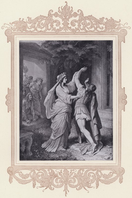 Iphigenia, Tauris üzerinde Iphigenia (lito) by Wilhelm von (after) Kaulbach