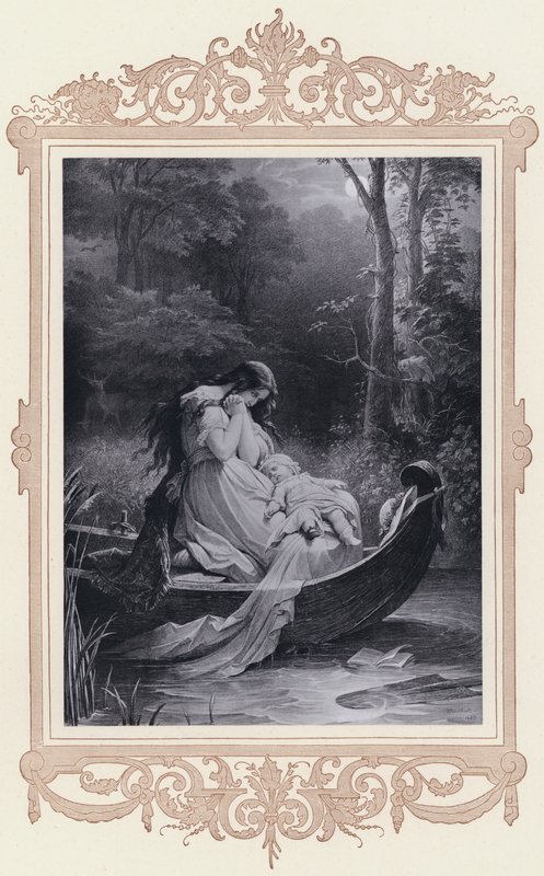 Ottilie, Seçmeli Yakınlıklar (lito) by Wilhelm von (after) Kaulbach