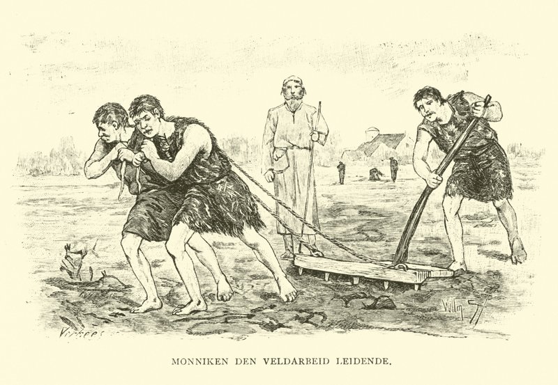 Tarlalarda çalışmaya öncülük eden rahipler by Willem II Steelink