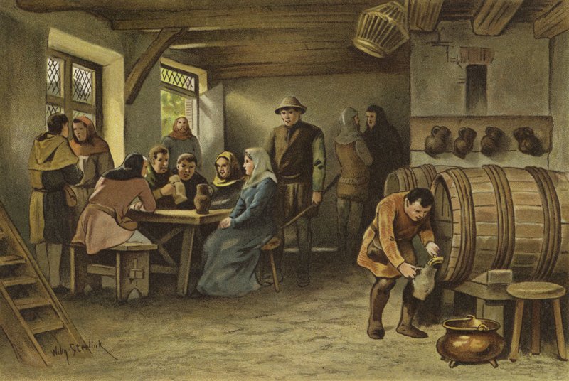 Hollandalı bir tavernada sahne, 14. yüzyıl by Willem II Steelink