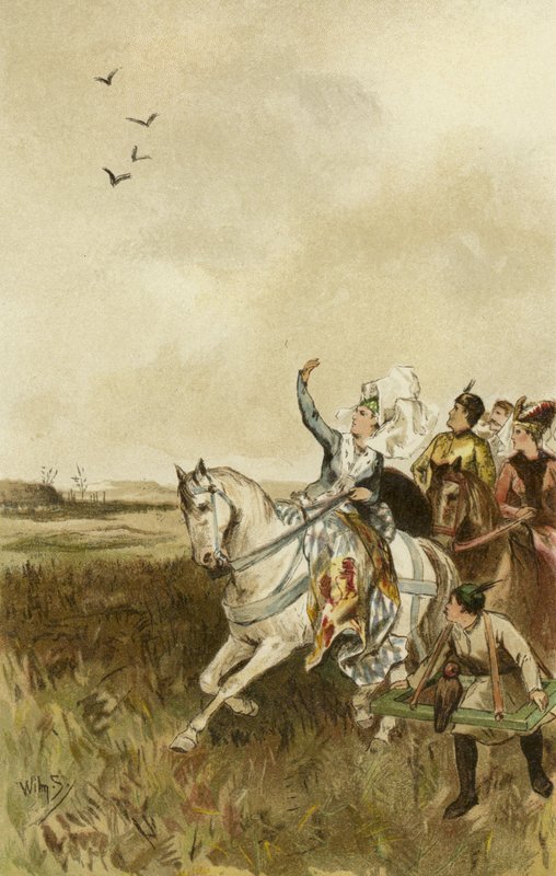 Jacqueline, Hainaut Kontesi şahinlerle avlanıyor by Willem II Steelink