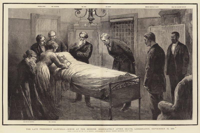 Rahmetli Başkan Garfield, Ölümden hemen sonra Kenardaki Sahne, Longbranch, 19 Eylül 1881 by William Allen Rogers