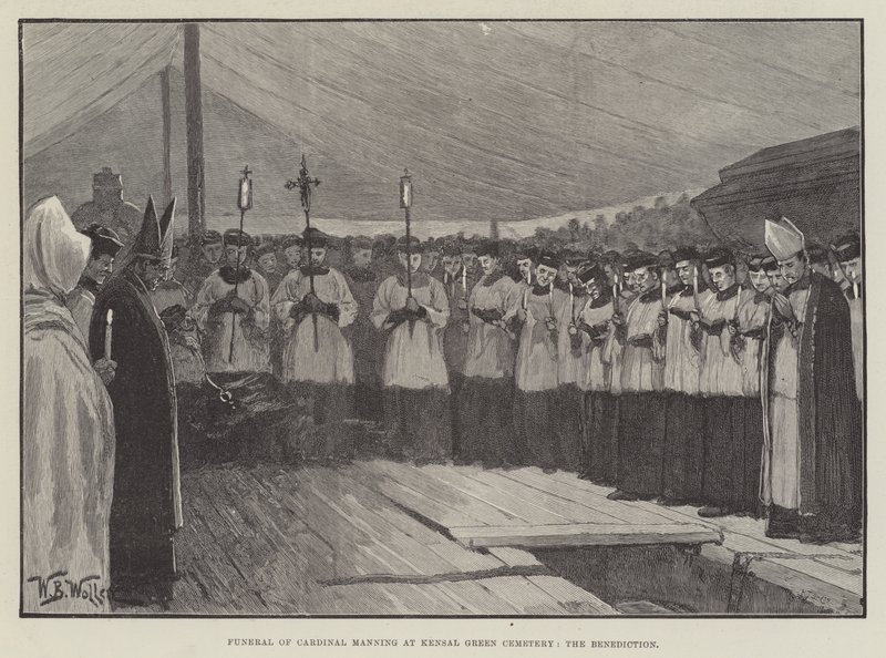 Kardinal Manning'in Kensal Green Mezarlığı, Benediction'daki Cenazesi by William Barnes Wollen