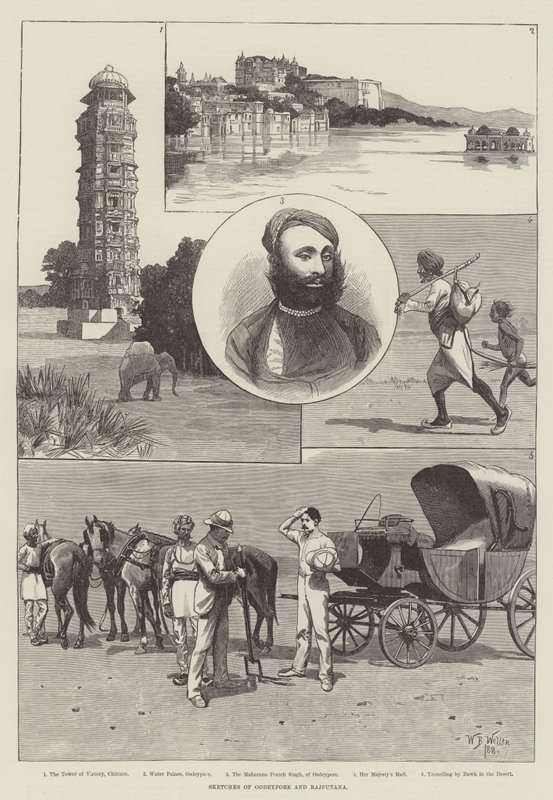 Oodeypore ve Rajputana'nın Eskizleri by William Barnes Wollen