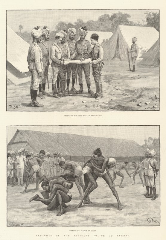 Burmah Askeri Polisinin Eskizleri by William Barnes Wollen
