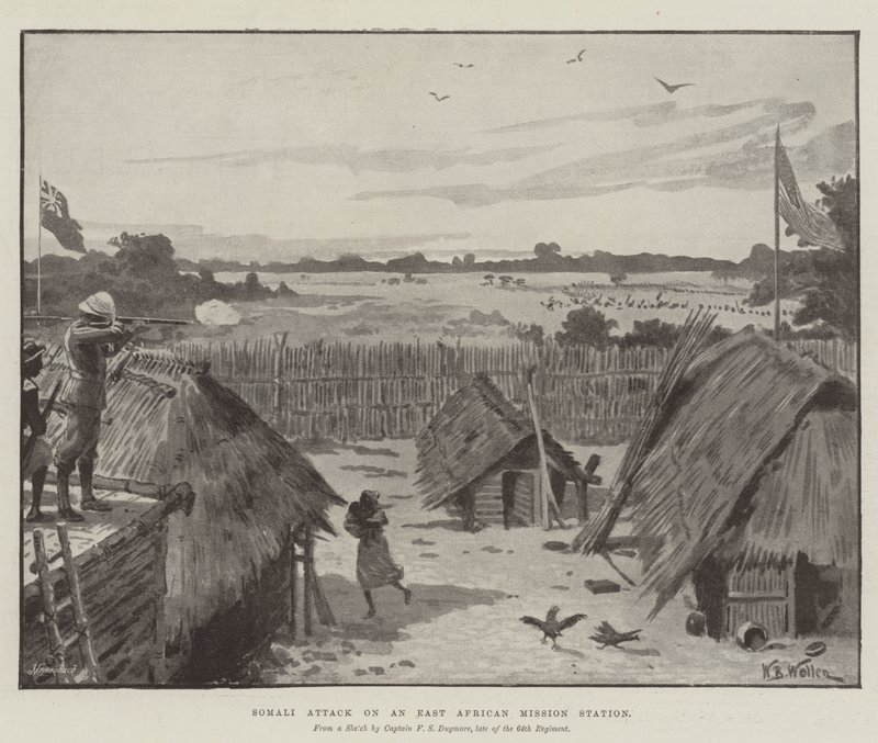 Doğu Afrika Misyon İstasyonuna Somali Saldırısı by William Barnes Wollen