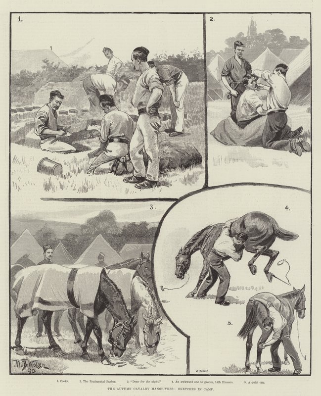Sonbahar Süvari Manevraları, Kampta Eskizler by William Barnes Wollen