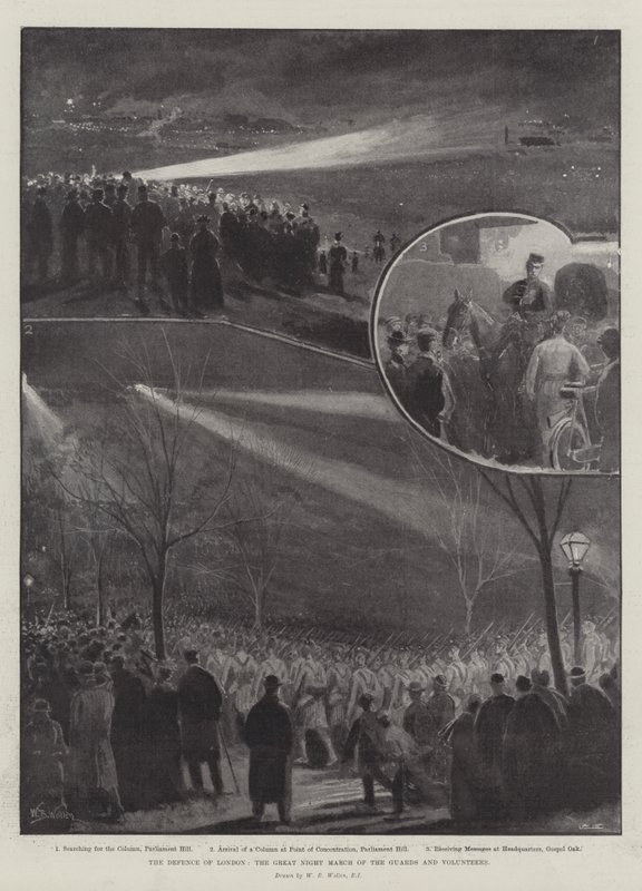 Londra Savunması, Muhafızların ve Gönüllülerin Büyük Gece Yürüyüşü by William Barnes Wollen
