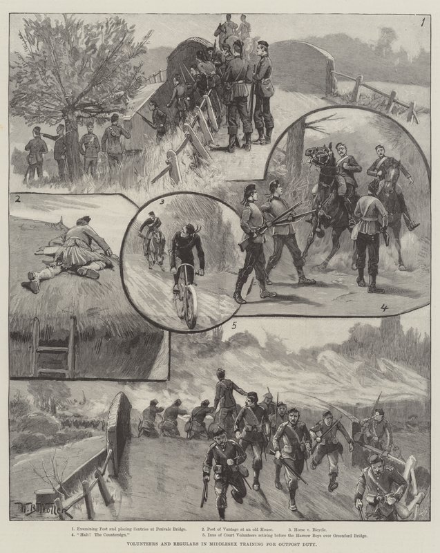 Karakol Görevi için Middlesex Eğitiminde Gönüllüler ve Müdavimler by William Barnes Wollen