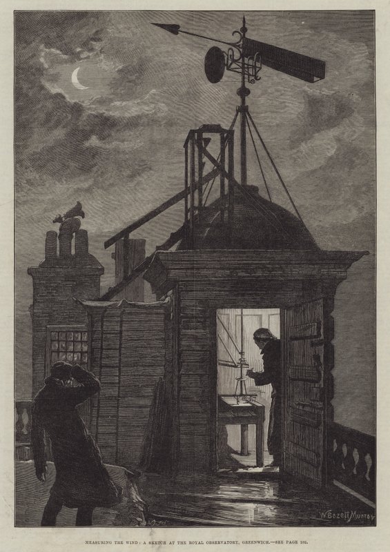 Rüzgârı Ölçmek, Greenwich Kraliyet Gözlemevinde Bir Eskiz by William Bazett Murray