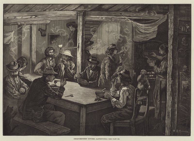 Organ Öğütücüler Mutfağı, Saffron-Hill by William Bazett Murray