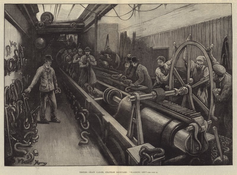 Zincir Kablolarının Test Edilmesi, Chatham Tersanesi, Kaytarma by William Bazett Murray