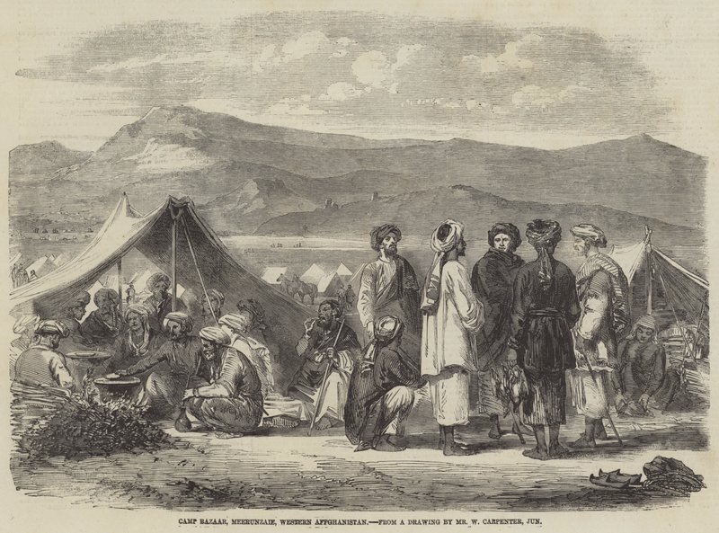 Camp Bazaar, Meerunzaie, Batı Afganistan by William Carpenter