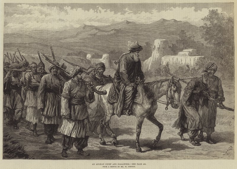 Bir Afgan Şefi ve Takipçileri by William Crimea Simpson