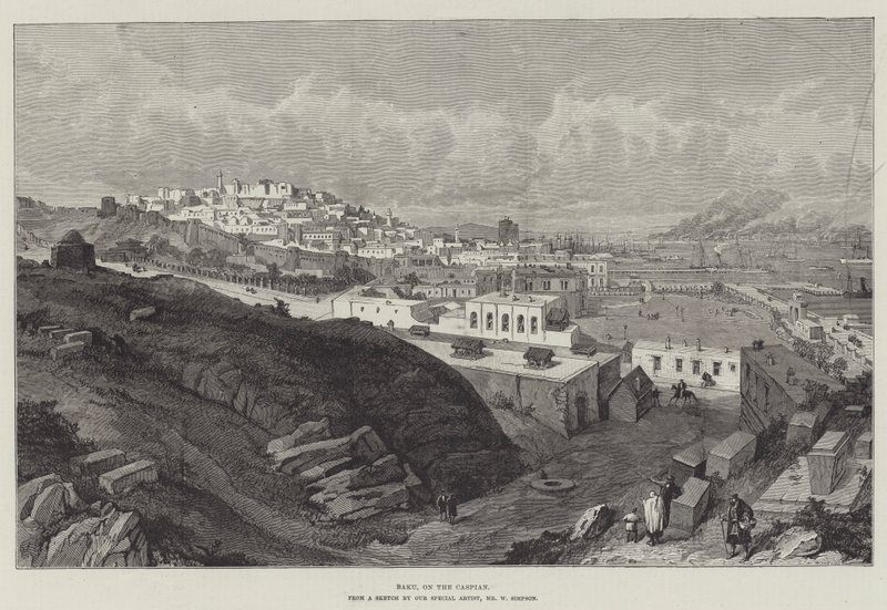 Bakü, Hazar üzerinde by William Crimea Simpson